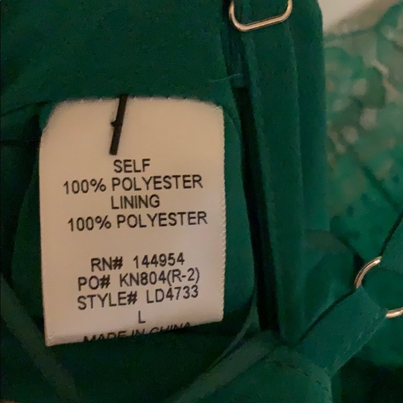 NWT JLUXLABEL Kelly Green Chiffon + Lace Maxi Dres - Picture 15 of 15